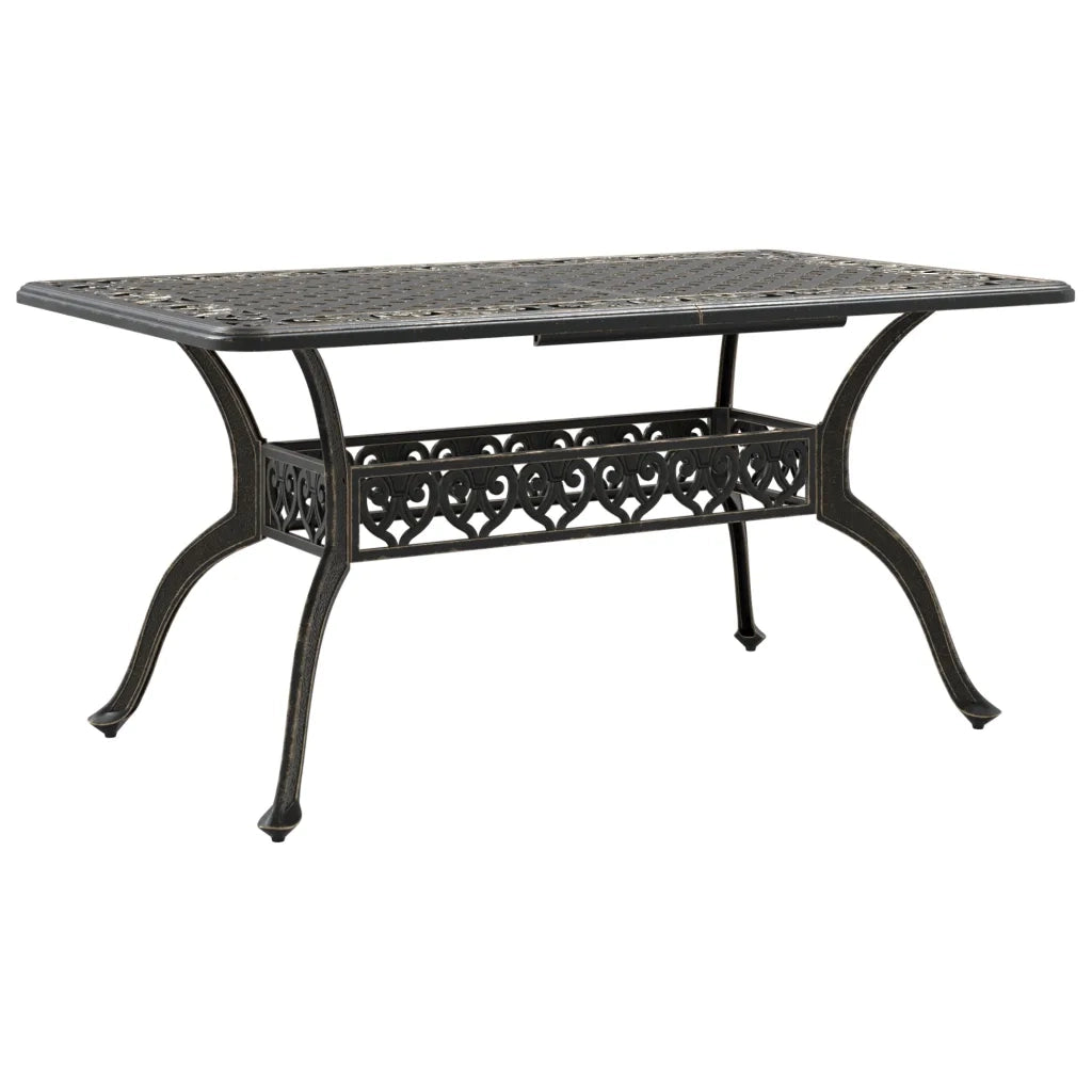 Set da Pranzo da Giardino 5 pz Bronzo in Alluminio Pressofuso 3216316