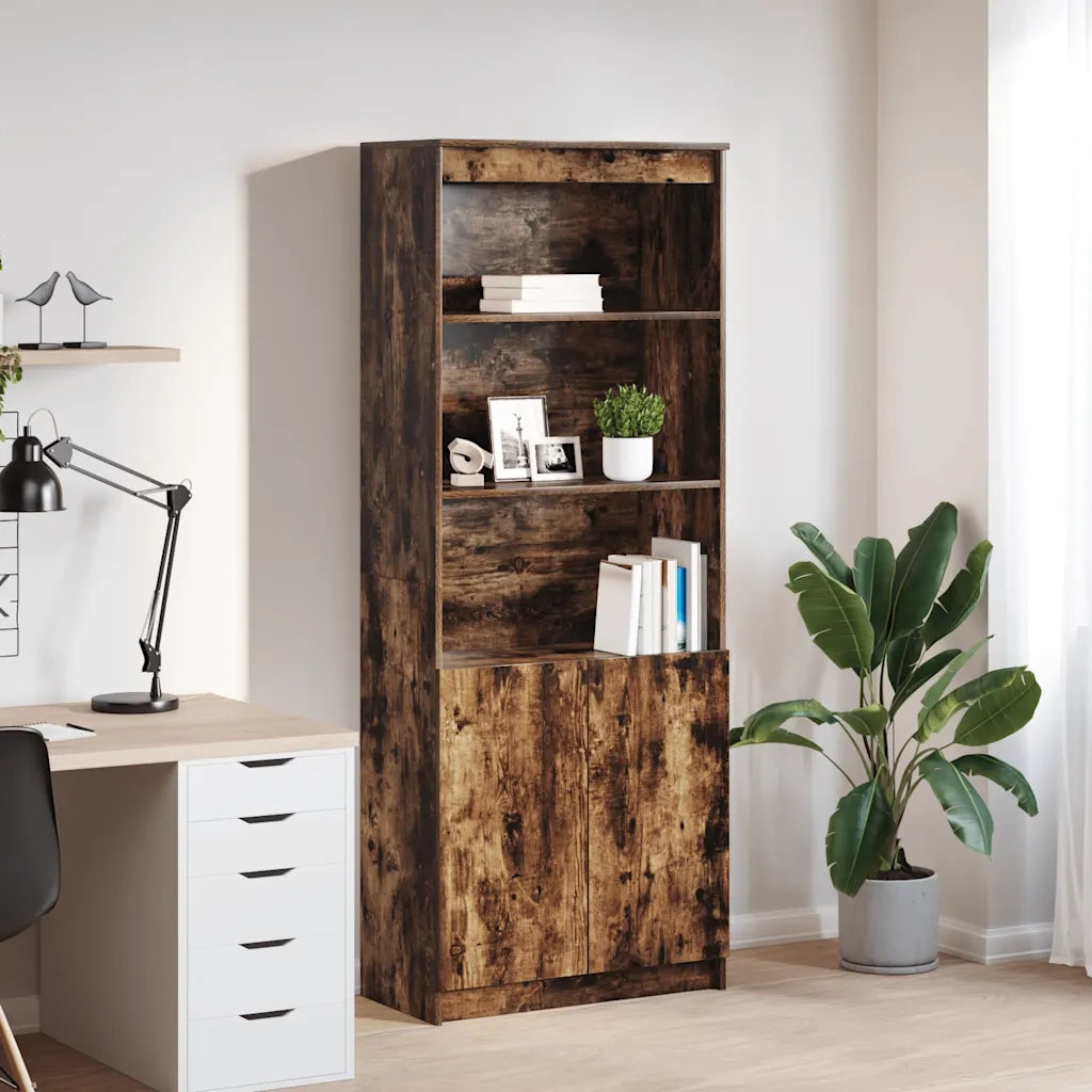 Credenza | Madia | Buffet da pranzo | Armadio da pranzo Rovere Fumo 70x35x180 cm in Legno Multistrato