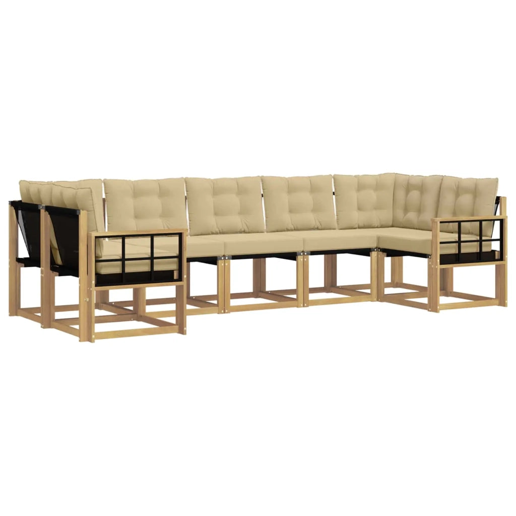 Set di divani da esterno 7 pz Bianco e Beige 3389843