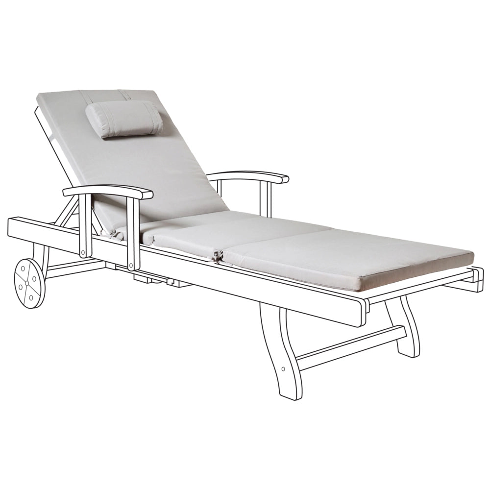 Cuscino Imbottito per Lettino Prendisole Tessuto grigio chiaro per esterni dal design moderno