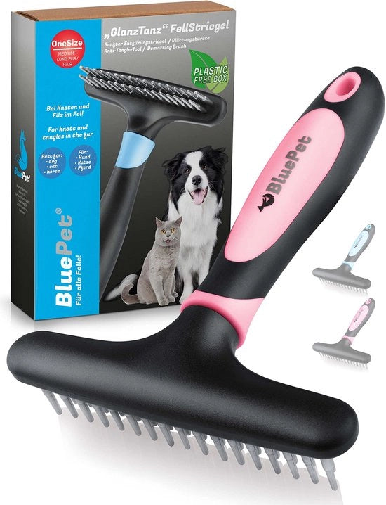Veloce Ontvachter per Cani e Gatti con Lunga Pelliccia I Kam per Cani di Alta Qualità con Due Righi di Spine I Rimuove Ciuffi, Mattane e Sottopelo I Hark per Sottopelo Lascia i Cani con Lunga Pelliccia Lisci e Sani