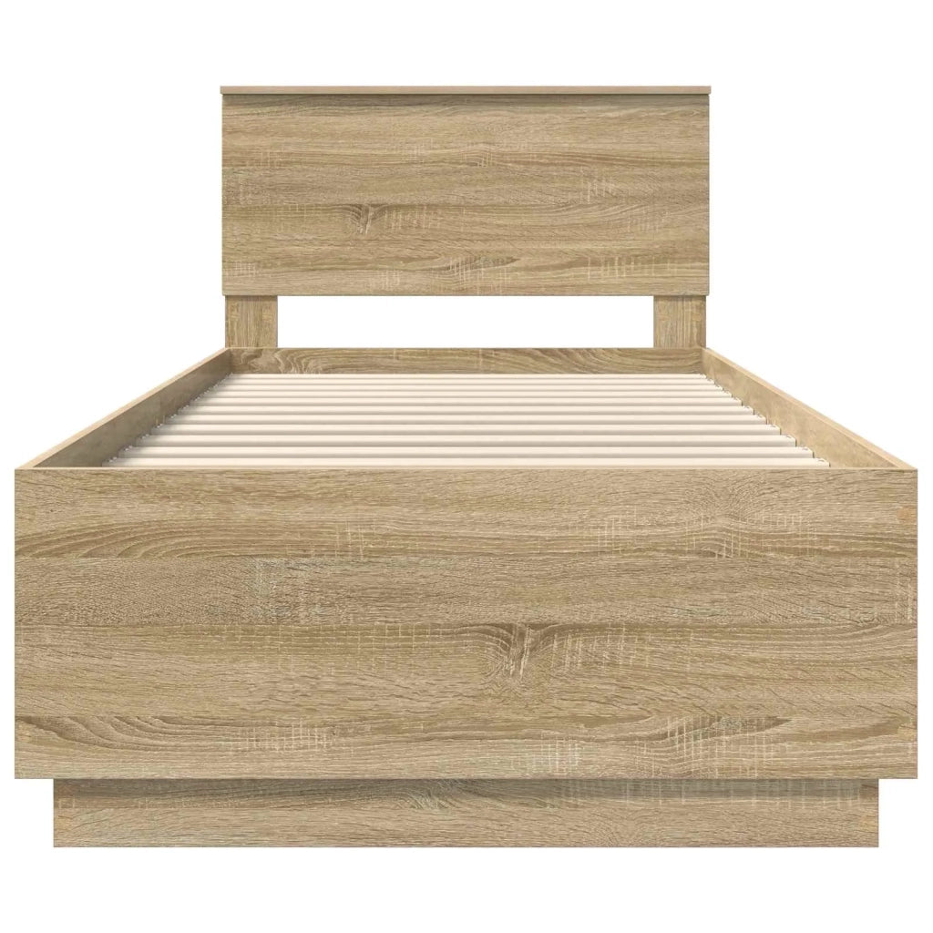 Struttura del letto Rovere Sonoma 90 x 190 cm Legno multistrato