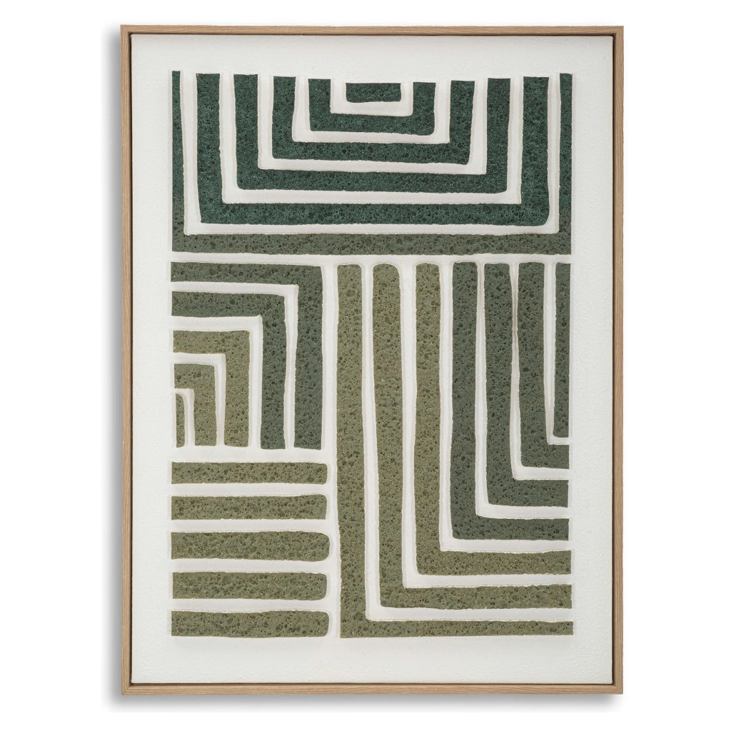 Bamesola, Quadro Effetto Rilievo e Texture Materica, 60x80h cm Verde