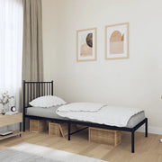 Giroletto con Testiera-Struttura Letto con testiera in Metallo Nero 75x190 cm 575609