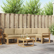 Set di divani da esterno con cuscino 6 pcs Bianco e Beige