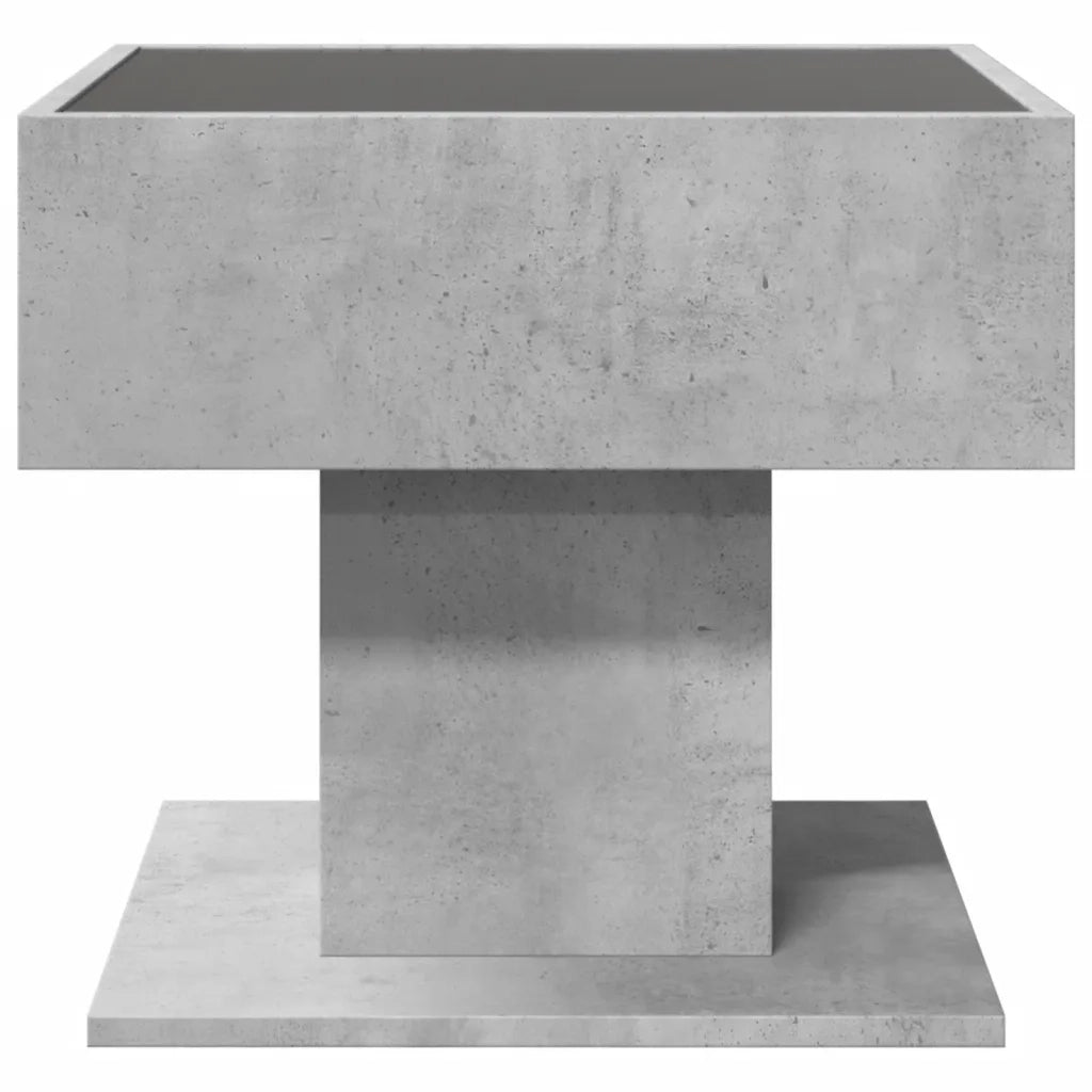 Tavolino Salotto con LED Grigio Cemento 50x50x45 cm Multistrato 847528