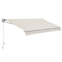 Tenda da Sole 2x2.5 m, a Bracci ad Azionamento Manuale, in Alluminio e Poliestere, Crema