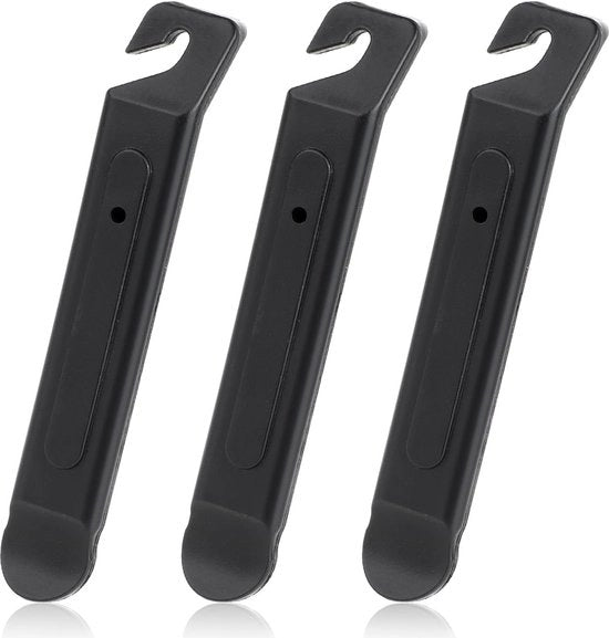 Lanterne per pneumatici da bicicletta - trasportabili e robusti - 3 pezzi - nero - plastica - attrezzi di riparazione duraturi - per pneumatici da bicicletta