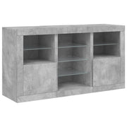 Buffet credenza cassettiera armadio mobile contenitore organizer per cucina soggiorno salotto con luci LED 123 x 37 x 67 cm grigio 02_0029975