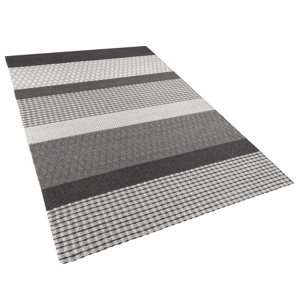 Tappeto grigio 140 x 200 cm in lana per soggiorno casa ufficio toppe