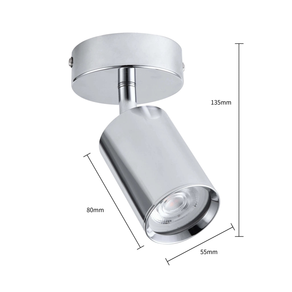Light Prestige Belize faretto 1 luce GU10 cromato orientabile