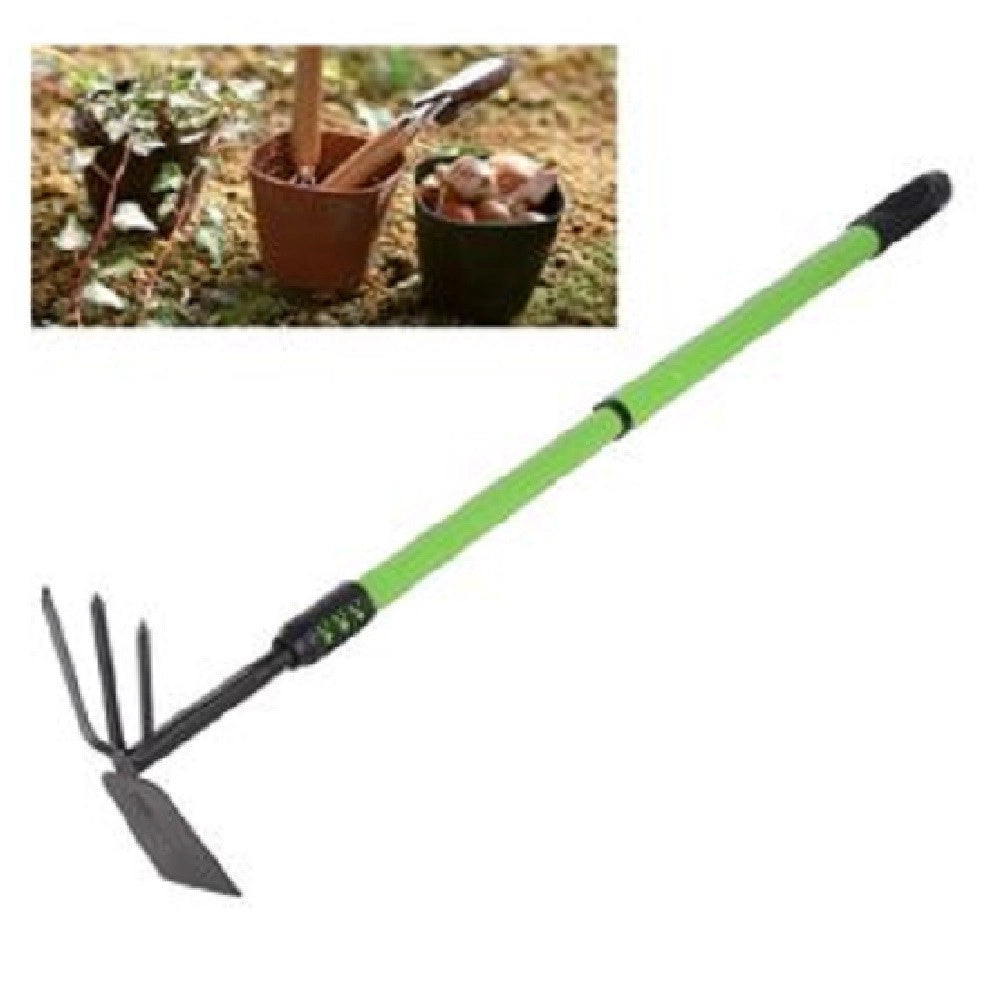Trade Shop - Zappa Quadra Tridente Doppia Manico Allungabile Attrezzo Giardino 68-94cm 90070 -