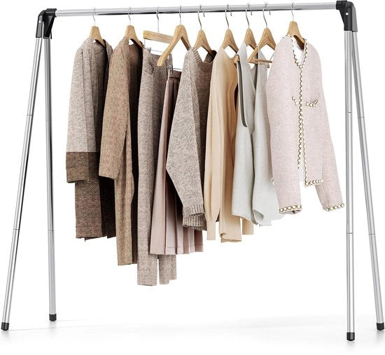 Cestello per abbigliamento - Asciugacapelli efficiente, asciugacapelli pieghevole, stendino per abbigliamento in acciaio inossidabile con 4 livelli e 2 pannelli laterali