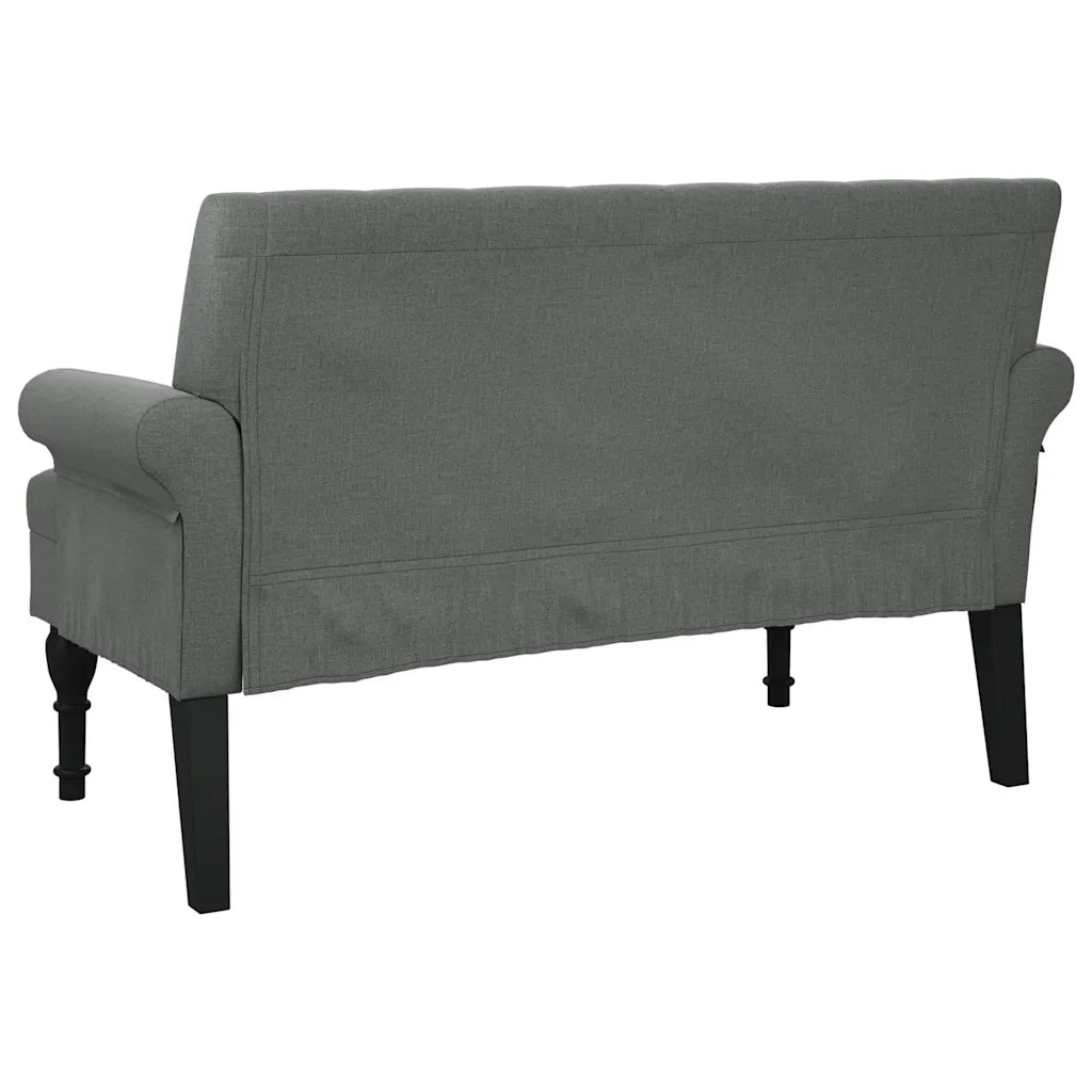 Panca con schienale grigio scuro 120x62x75,5 cm in tessuto CFW6990908