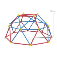 Cupola per Arrampicata Bambini 3-8 Anni, Struttura in Metallo per 4 Bimbi, Ø183x90cm, Multicolore