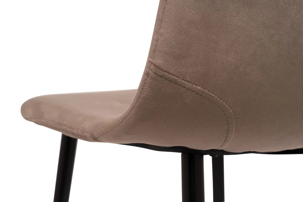 Set di 4 sedie Arter, Poltrona rivestita in velluto, Sedia da pranzo imbottita, Seduta per riunioni, 45x56h87 cm, Grigio