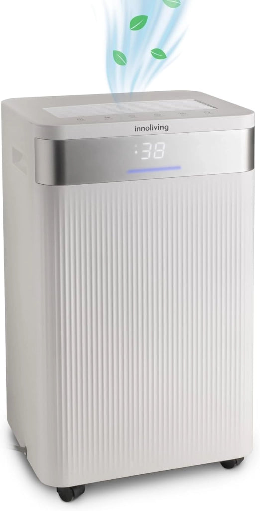 Innoliving Deumidificatore 40L, Modalità Asciugatura e Purificazione, Gas R290 Eco-Friendly, Timer 24h, Digitale, Capiente, Sbrina Autom, Serbatoio 5.5 Litri