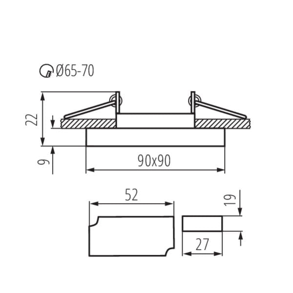 Faretto incasso Kanlux SOREN 24414 quadrato LED GU10