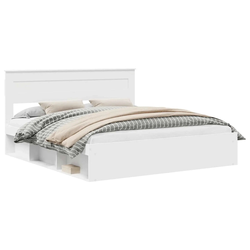 Struttura del letto Bianco 200 x 200 cm Pino massello 3409719
