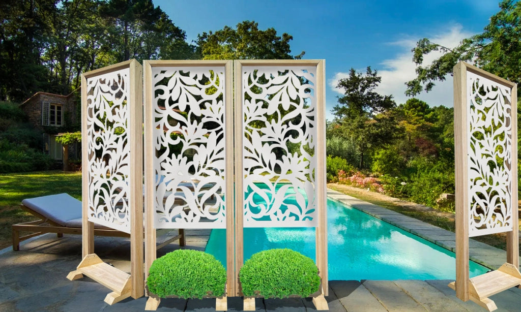 FIORI - Separè - Paravento modulabile - 70x190cm - in Legno e PVC Colore: bianco