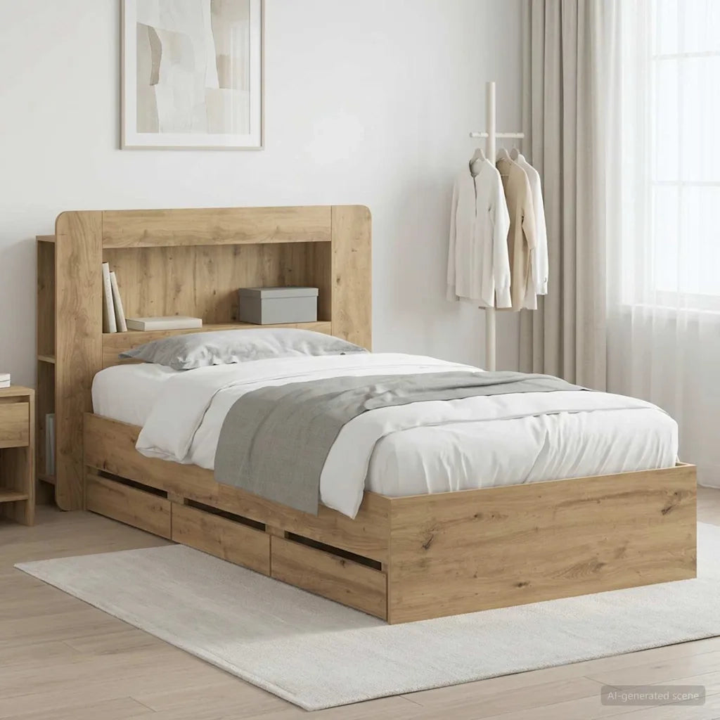 Telaio del letto con storage Rovere Artigianale 80 x 200 cm