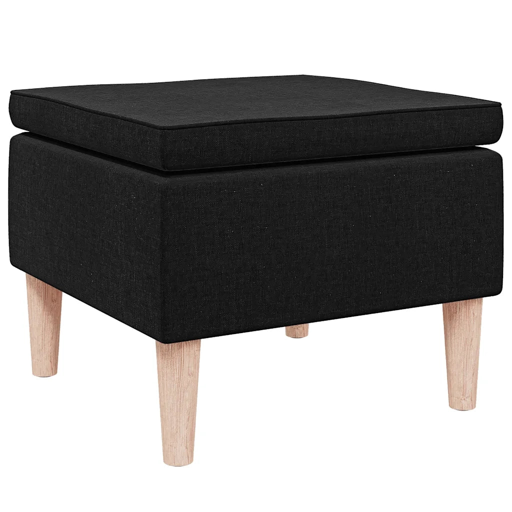 Poggiapiedi con Gambe in Legno Nero in Tessuto cod mxl 40538