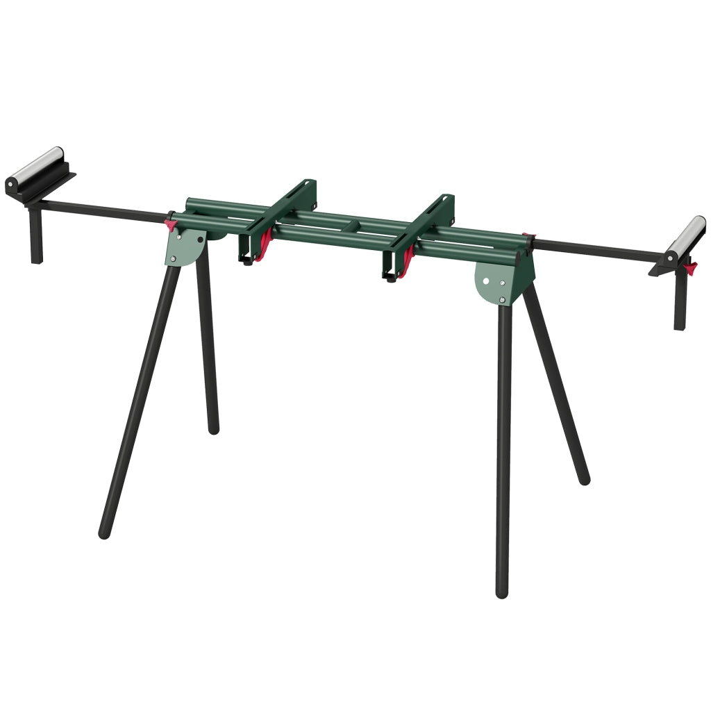 Supporto per Troncatrice con Bracci Regolabili. Gambe Pieghevoli. Altezza Regolabile. Capacit¨¤ 150 kg. Verde