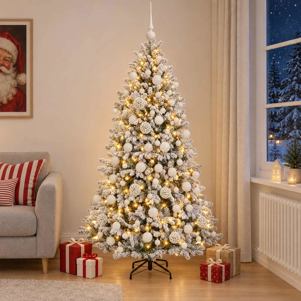 Albero di Natale Artificiale con Palline 210 cm 300 LED 3467093