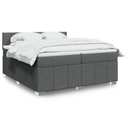 Giroletto a Molle con Materasso Grigio Scuro 200x200 cm Tessuto 3287176