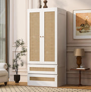 Armadio a 2 ante con 2 cassetti; 70x55x170 cm; bianco