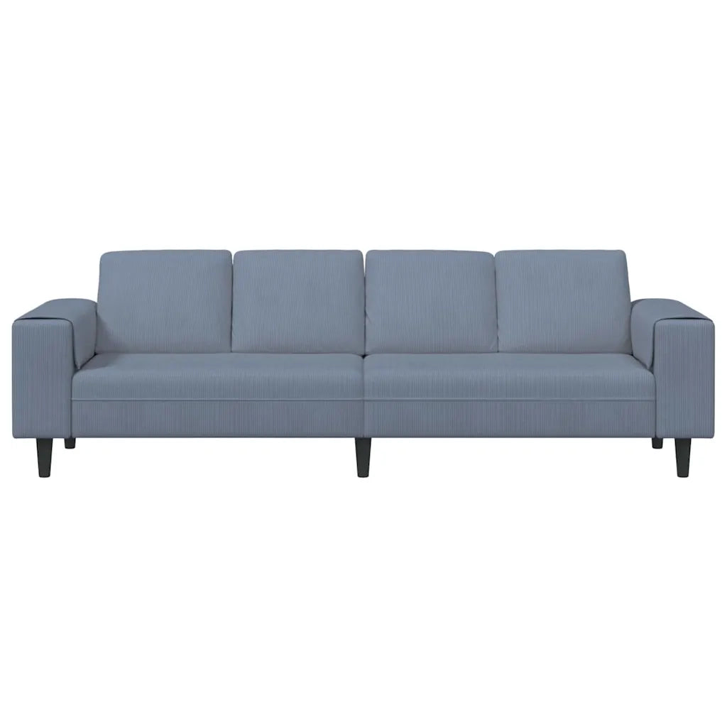 Divano Blu 250 x 77 x 76 cm Tessuto in Cords 3335103