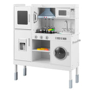 Cucinetta per bambini con cappa macchina del ghiaccio telefono, Cucina con luci e suoni realistici per bambini Bianco-Cucine giocattoli