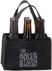 Portaflasche per 6 flasconi - Supporto per bottiglie - Portaflasche trasportabile - Pelle - Maniglia di trasporto comoda - Ideale regalo - Supporto per bottiglie