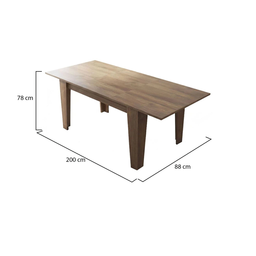 Salmour, Tavolo Allungabile Allungabile, 200x88x78h cm Marrone Noce