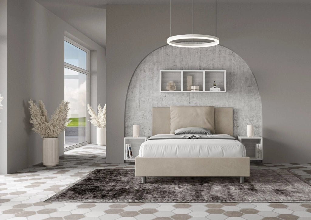 Letto Matrimoniale Extra Large 200x210 cm Senza Rete Antea Sabbia