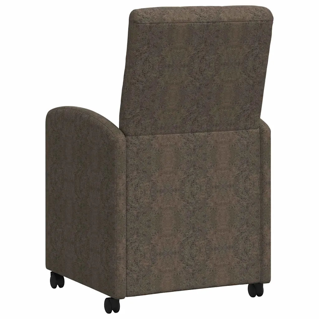 Sedie da Pranzo con Ruote 2 pcs Grigio scuro 58 x 67 x 97 cm