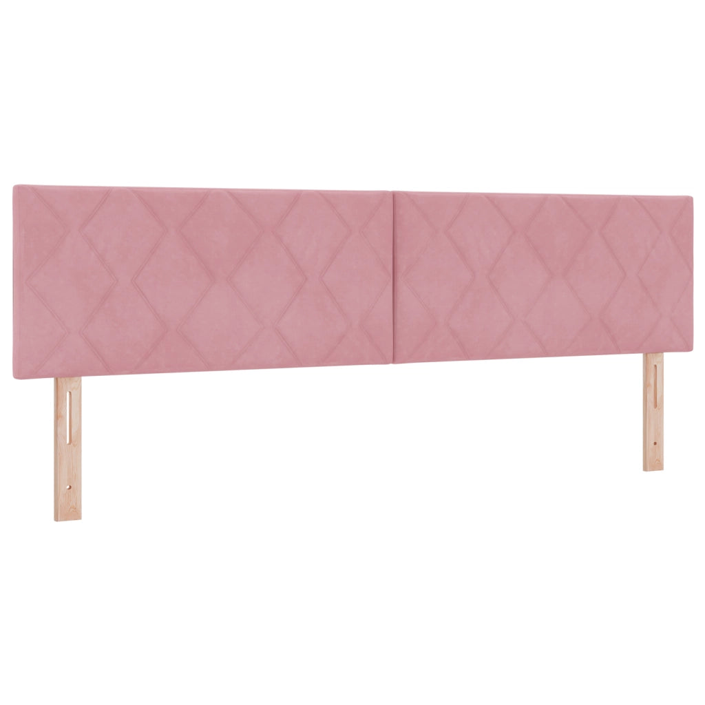 Letto con Rete e Materasso Rosa Super King in Velluto