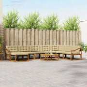Set di divani da esterno con cuscino 9 pcs Naturale e Beige 3369780