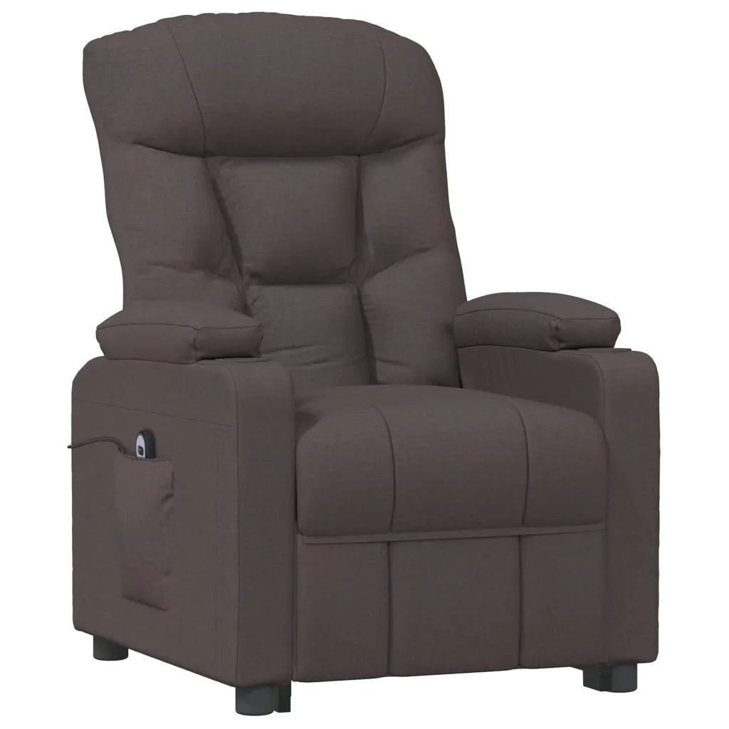 Poltrona Elettrica Reclinabile Marrone Scuro in Tessuto 3098820