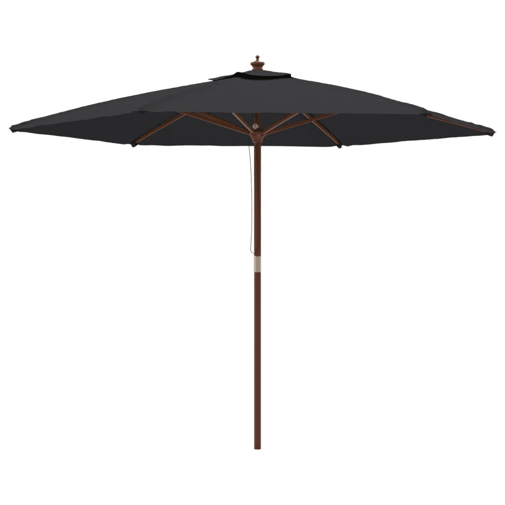 Ombrellone da Giardino con Palo in Legno Nero 299x240 cmcod mxl 73470