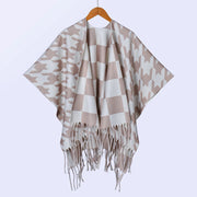 Nuovo scialle double face spesso, stile retr¨°, ampia cappa da donna.