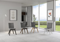 Sedia 52x52x87 cm Trudy gambe quercia in Similpelle Grigio