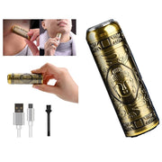 Trade Shop - Mini Rasoio Vintage Dorato Elettrico Ricaricabile Tascabile Rasatura Barba Baffi -