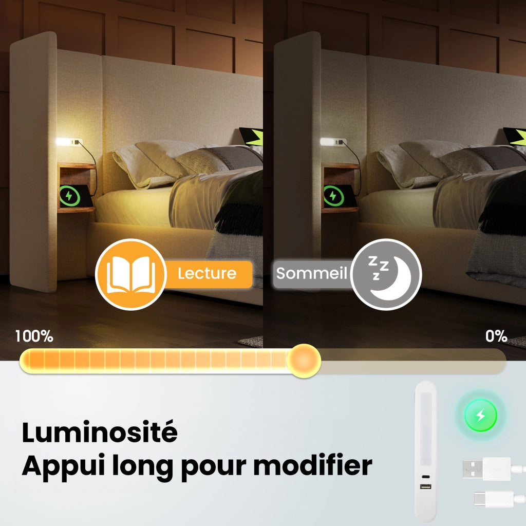 Letto Contenitore Matrimoniale; USB-C; Lampada da Lettura e Ripiani; 180 × 200 cm; senza Materasso