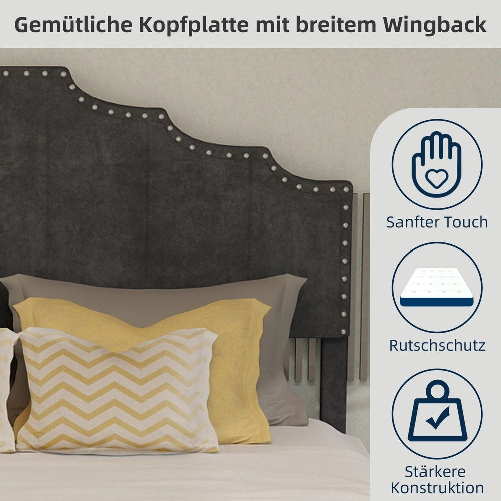 Letto Contenitore Imbottito ¨C Xylo ¨C Grigio 140x200