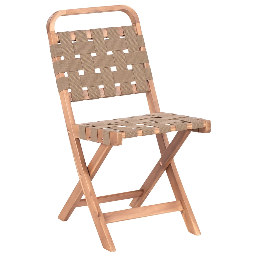 Set da balcone 3 pezzi marrone in legno di acacia massiccio certificato 2 sedie e tavolo da tè pieghevole a doghe