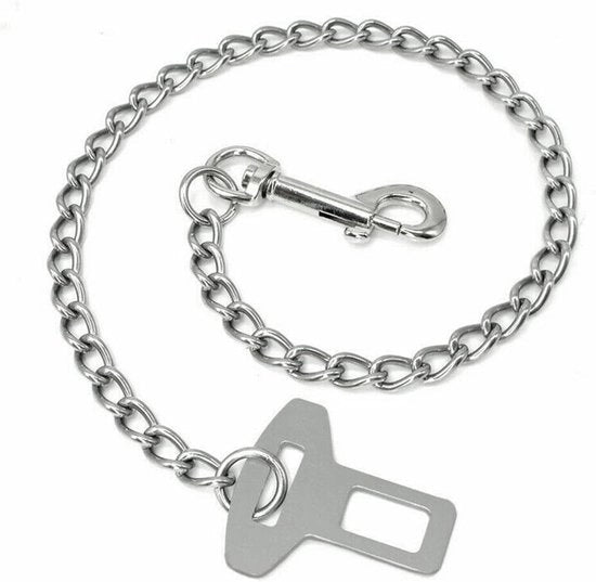 Cintura di sicurezza per animali domestici - catena in acciaio inox - 60 cm per cani e gatti - auto - cintura di sicurezza per animali