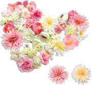 Decorazioni da torta - Fiori artificiali - 42 pezzi - Stelo di plastica - Capitelli di fiori artificiali - Ideali per il fai da te e le nozze