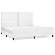 Letto matrimoniale | Letto per adulti | Giroletto con Testiera Bianco 200x200 cm in Similpelle