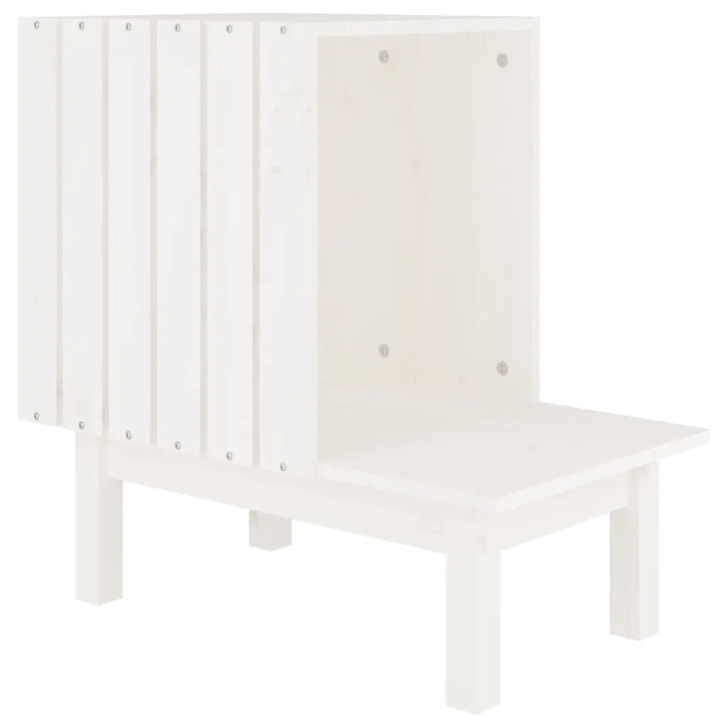 Casetta per Gatti Bianca 60x36x60 cm in Legno Massello di Pino 822453